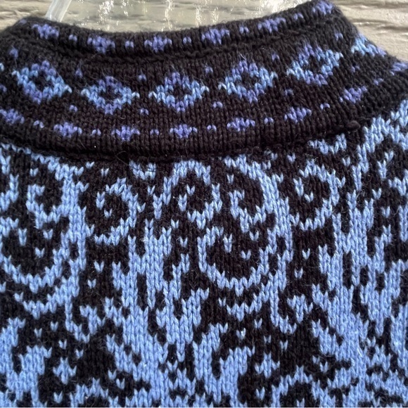 Nomadic Traders Cardigan Sweater Nordic Silver Button Ombre Blue Zip Jumper‎ S - Picture 7 of 11